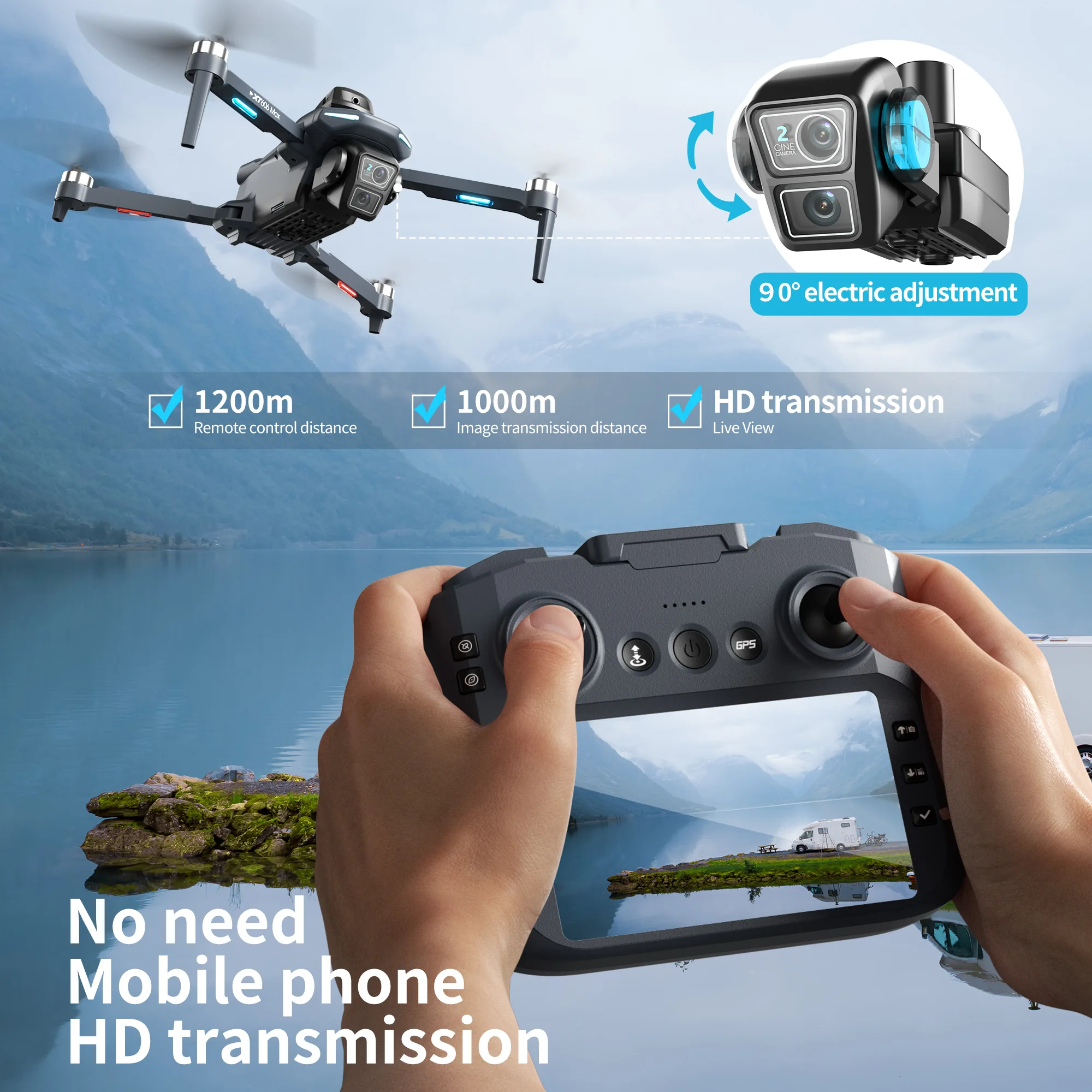 Drone Original XT606 Profissio - Drone Kit Professional avaliação e preço